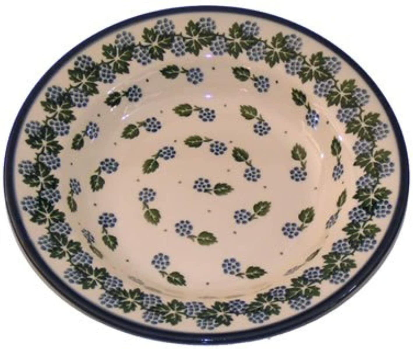 Polish Pottery B&W Hitches Soup/Pasta Bowl 1 3/4" H x 9 1/2 Diameter