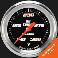 Velocity Black Classic Instruments VS328BAPF 2 5/8" Oil Temperature Gauge
