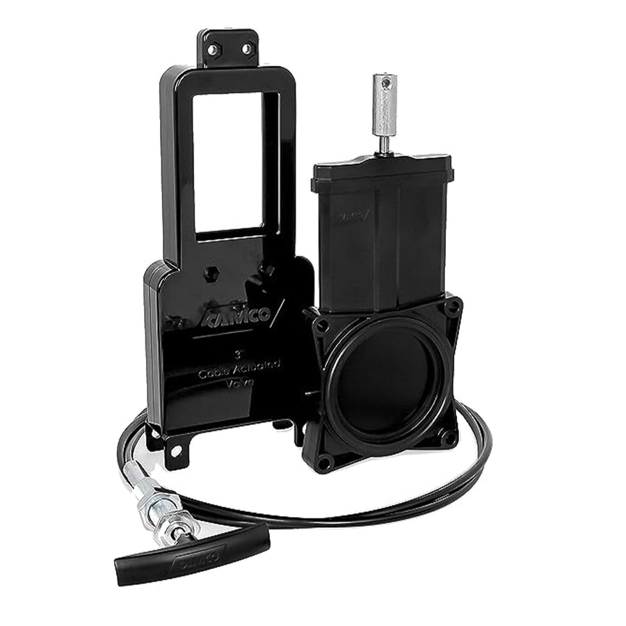 Camco RV Gate Valve with 72-Inch Flexible Cable Extension Kit - 3-Inch Diameter Opening - Extends Your Waste Valve Handle - All Inclusive Kit & Easy Installation (39519)