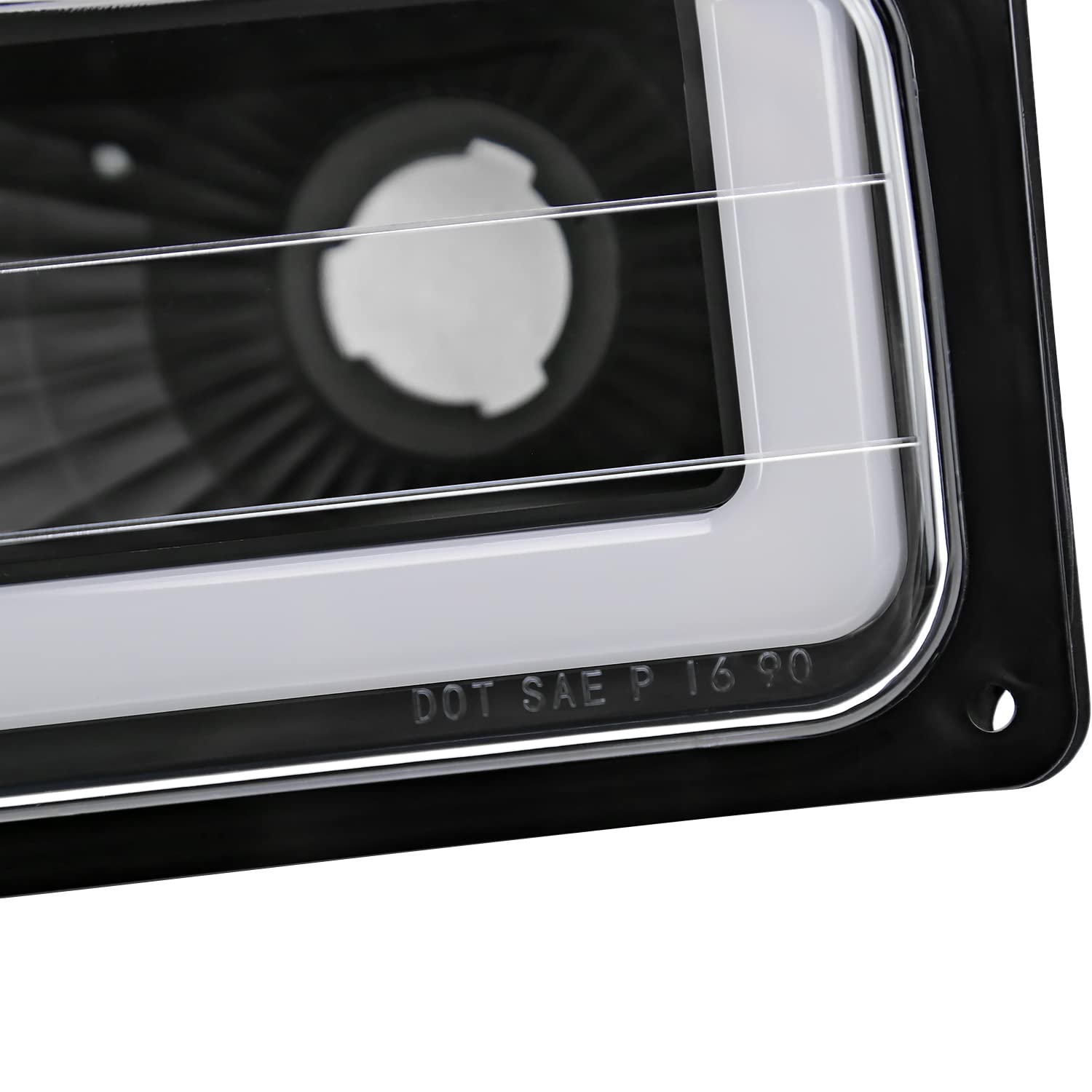 Black LED Bar Bumper Lights SPEC-D TUNING Compatible with 1988-1998 Chevy Silverado C10 C/K