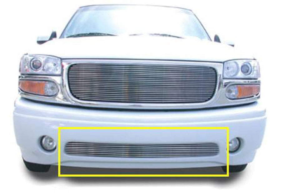 Horizontal T-Rex 25179 Aluminum Polished Finish Billet Bumper Grille Bolt-on for GMC Yukon Denali