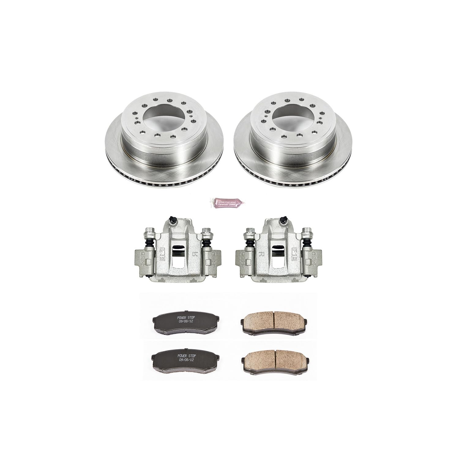 Power Stop KCOE5875A Replacement Autospeciality Rear Caliper Kit- OE Rotors, Ceramic Brake Pads, Calipers For Toyota FJ Cruiser 2010-2014 [Model Specific]