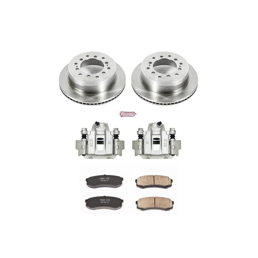 Power Stop KCOE5875A Replacement Autospeciality Rear Caliper Kit- OE Rotors, Ceramic Brake Pads, Calipers For Toyota FJ Cruiser 2010-2014 [Model Specific]