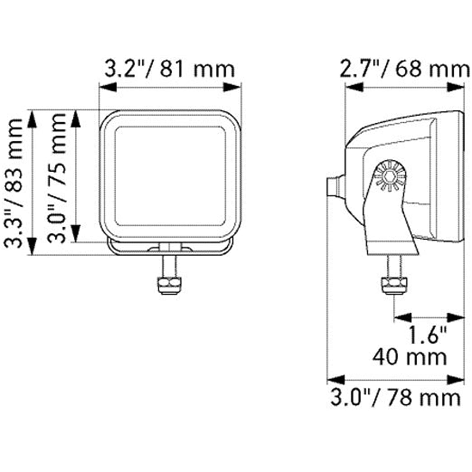 Hella LED Headlight 1FA 358 176-841 Mounted/Screwed Cable 12/24 V 500 mm Connector German Plug