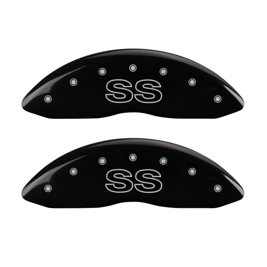 Caliper Covers MGP 14027SSSCBK with Black Powder Coat Finish, (Set of 4)