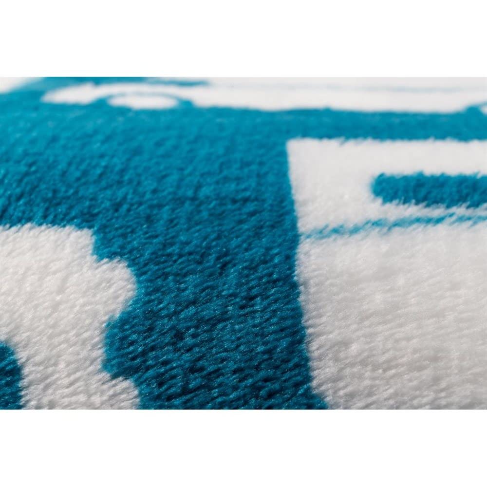 Camco Life is Better at The Campsite Plush Fleece Blanket, Queen Size - Keeps You Warm While Camping, at Home or on Picnics - Machine Washable - Features a Blue Brand RV Print
