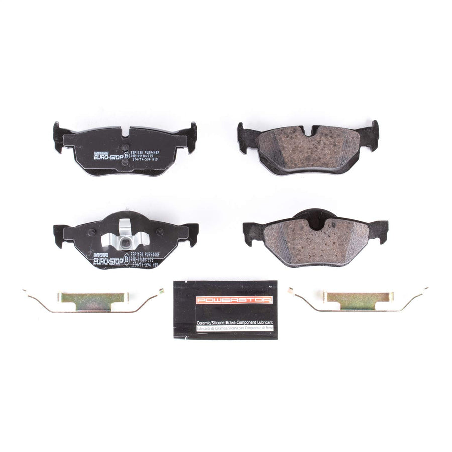 Power Stop Euro-Stop ESP1130 Rear Ceramic Brake Pads For BMW 128i, BMW 323i, BMW 3, BMW 328i, BMW 328i xDrive, BMW 328xi, BMW X1 [Model Specific]