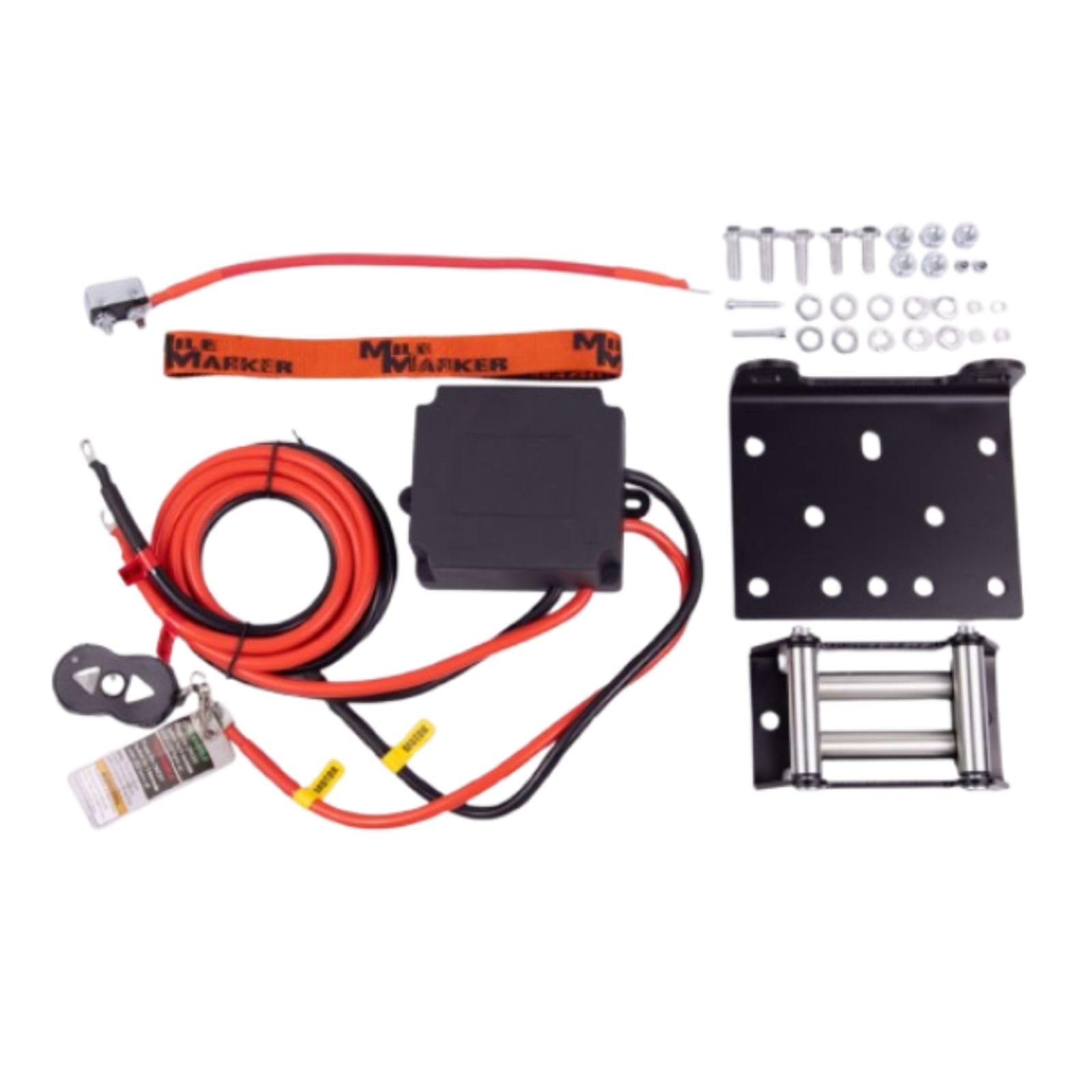 12V DC Utility Winch Mile Marker 76-50200 - 2000 lb. Weight Capacity - 50’ Steel Cable - Lightweight & Reliable - Offers Fast Line Speeds - Wireless Remote Control Included - Free Spooling