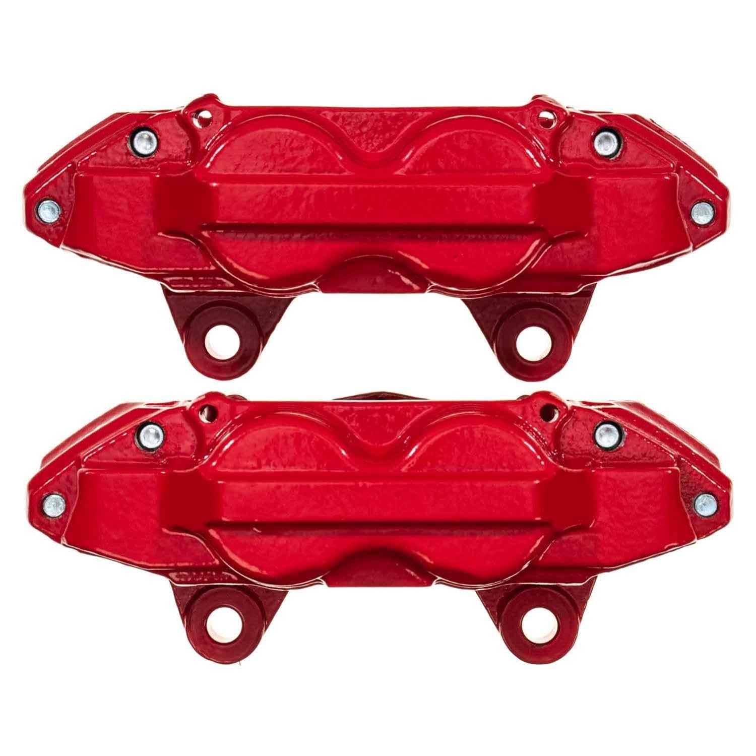 Power Stop S15020 Front Pair of High-Temp Red Powder Coated Calipers For Lexus GX460 2016-2023, Toyota 4Runner 2015-2024 [Model Specific]