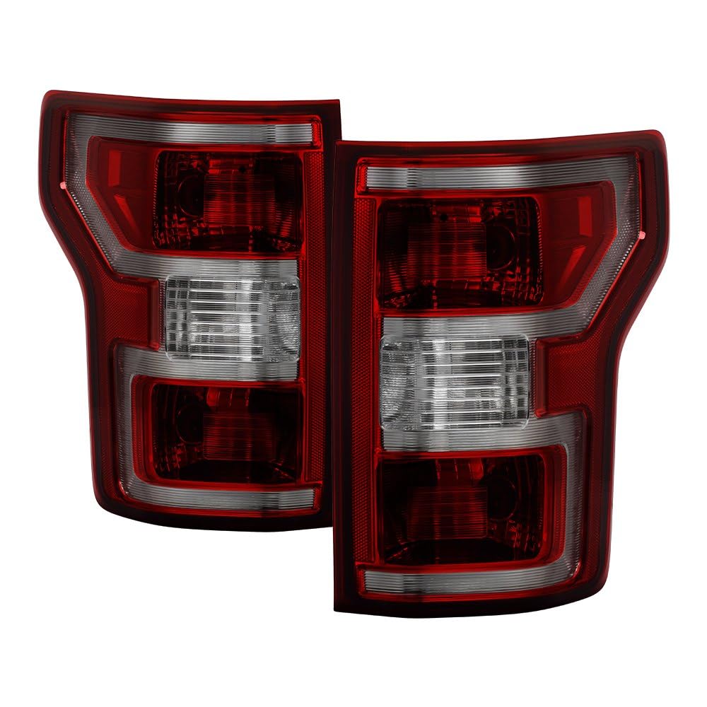 Ford F150 15-20 Spyder (POE) Halogen (18 Facelift Fit on 15 Model No Blindsport) Tail Lights - Signal-3157(Included) ; Reverse-W21W(Included) ; Brake-3157(Included) - Set OE Red/Clear