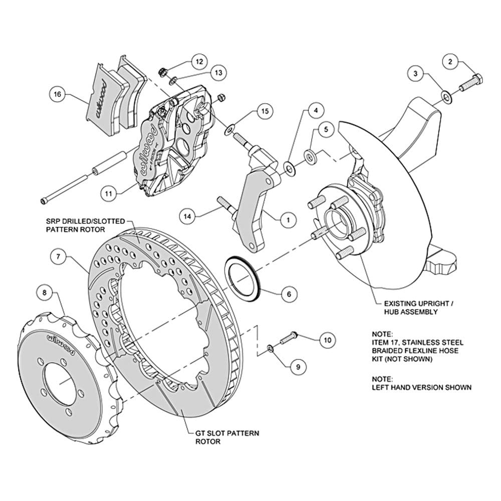 Front Hat Kit FNSL6R,12.88", Drill, Red
