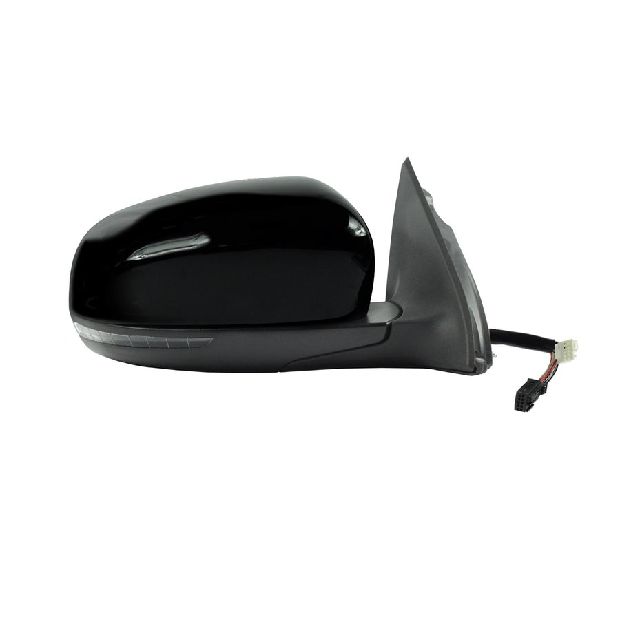 Passenger Side Fit Mirror for Jeep Cherokee, Code GUU, Textured Black w/PTM Cover, w/Turn Signal, Puddle lamp, Foldaway, w/o Memory, w/o Blind spot Detection System, Heated Power (60225C)