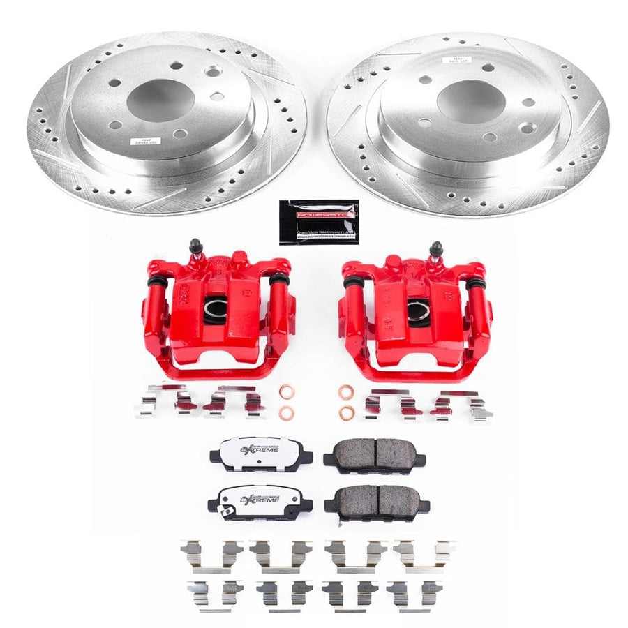 Power Stop Z26 KC7881-26 Street Warrior Rear Brake Kit-Brake Rotors, Brake Pads & Calipers For Nissan Rogue 2008-2013, Nissan Rogue Select 2014-2015 [Model Specific]