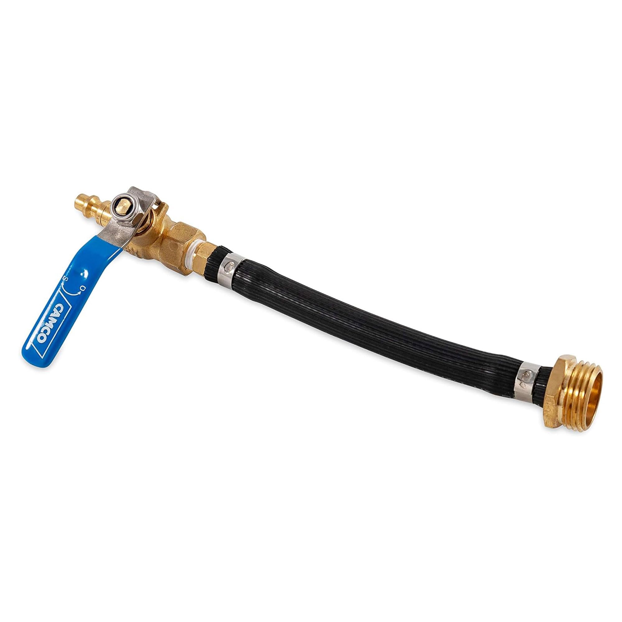 Camco Winterization RV Fresh Water Blow Out Hose with Ball Valve - Easy to Use & Features Double Brass Build - Essential RV Winterizing Tool - for Use with an Air Compressor (36170)