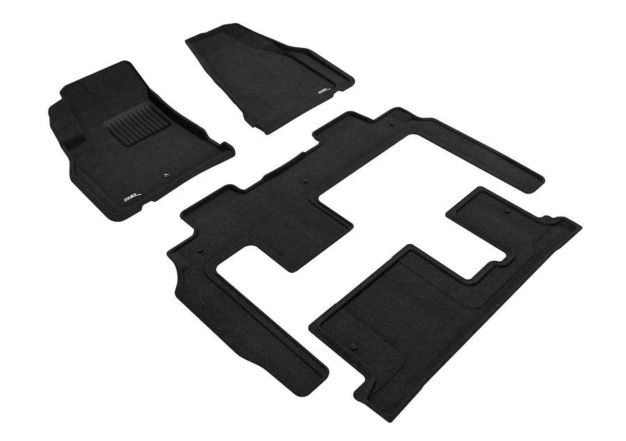 3D MAXpider Custom Fit All-Weather Carpeted Floor Mats for 2009-2017 Chevrolet Traverse Elegant Series (1ST 2ND 3RD Row)