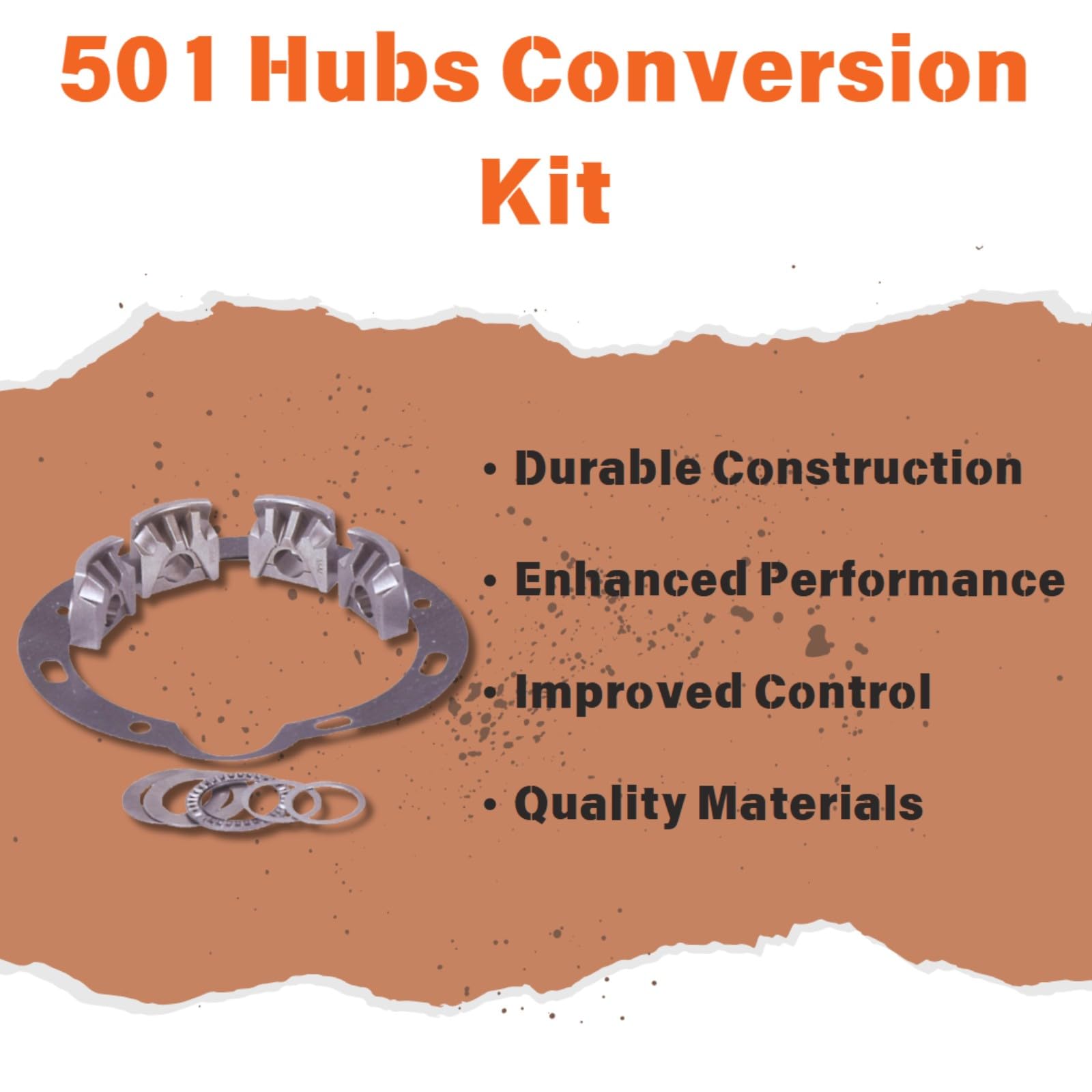 Mile Marker Hubs 501 Conversion Service Kit fits NP203 Transfer Case - Full Time 4WD Vehicles - Reduces Wear & Tear - Improved Fuel Economy - Exceptional Performance & Reliability