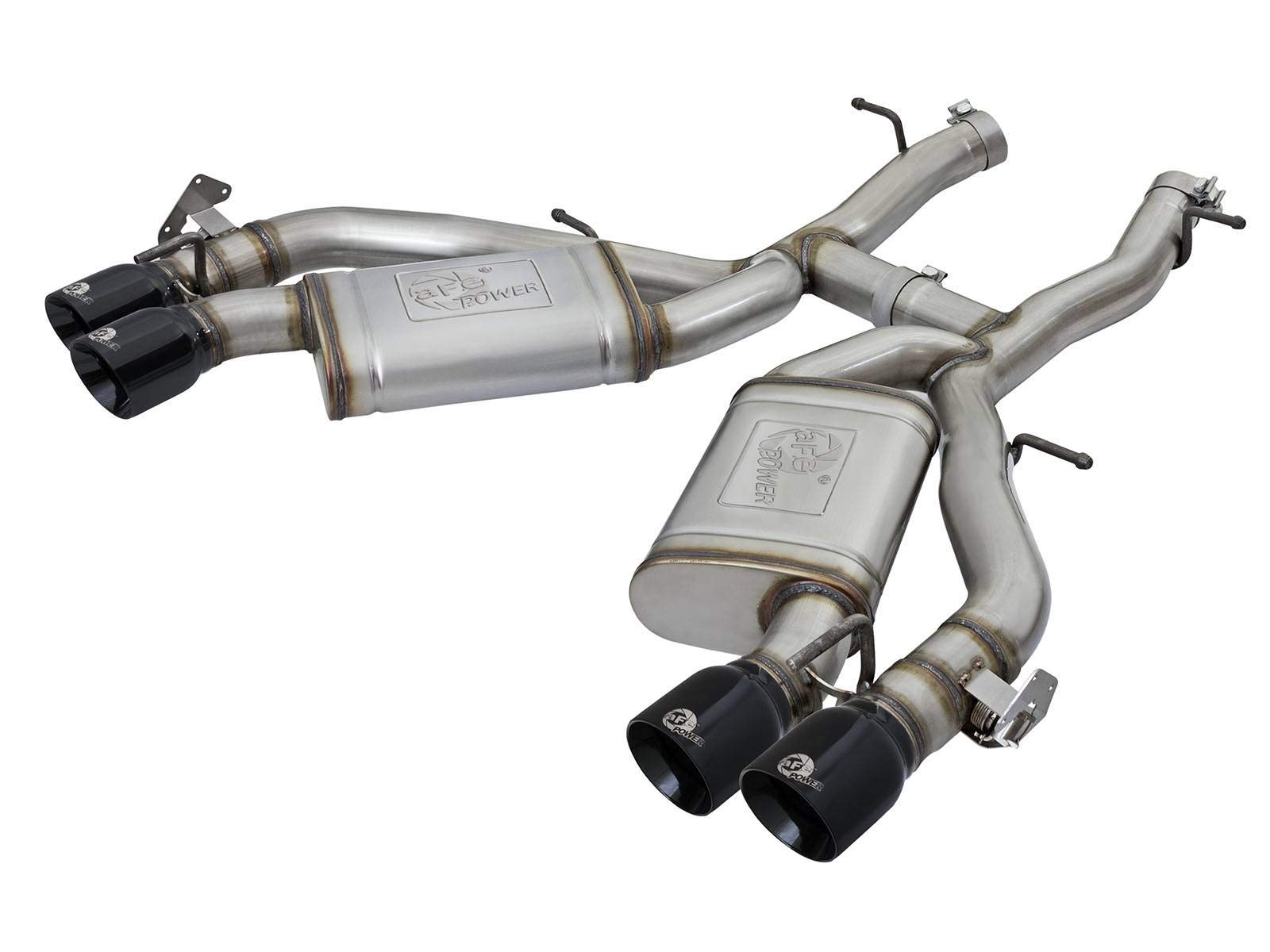 MACH Force-Xp Exhaust System aFe Power (for Chevrolet (3", Axle Back, Stainless Steel)), Black Tips