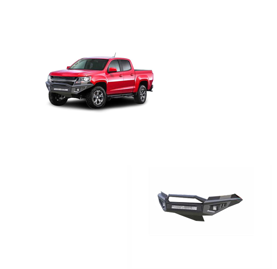 Armour II Black Horse Heavy Duty Front Bumper Kit Matte Black Compatible with 2015-2020 Chevrolet Colorado (Excl. ZR2)-AFB-CO20-K1