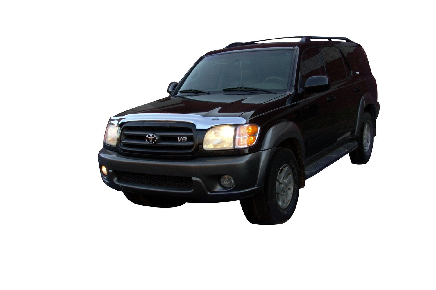 Chrome Hood Shield / Protector Auto Ventshade [AVS] | Fits 2000 - 2006 Toyota Tundra, 2001 - 2004 Sequoia | Medium Profile Bug Deflector - 1 pc., Chrome | 680429