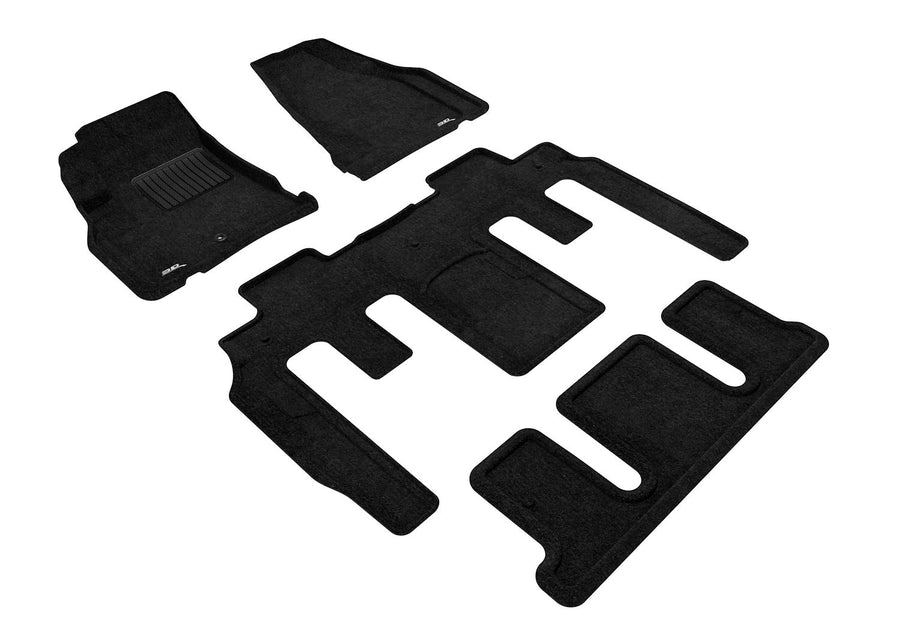 MAXpider 3D All-Weather Carpeted Floor Mats Custom Fit for 2009-2017 Chevrolet Traverse Car Floor Liners Elegant Series (1ST 2ND 3RD Row)