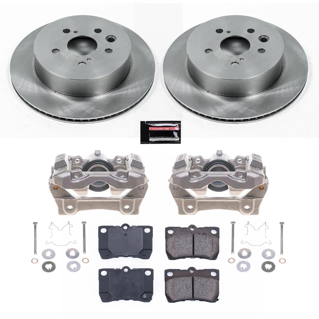 Power Stop KCOE2977 Replacement Autospecialty Rear Brake Caliper Kit- OE Brake Rotor, Brake Pads & Calipers For Lexus GS300 2006 [Model Specific]