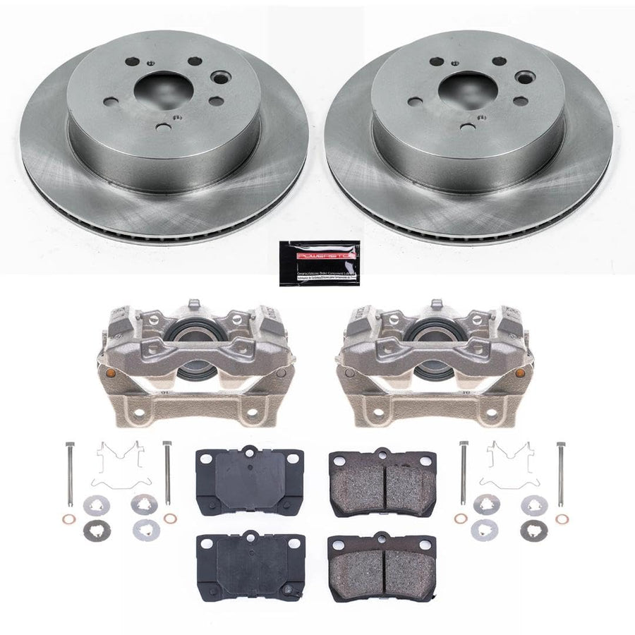 Power Stop KCOE2977 Replacement Autospecialty Rear Brake Caliper Kit- OE Brake Rotor, Brake Pads & Calipers For Lexus GS300 2006 [Model Specific]