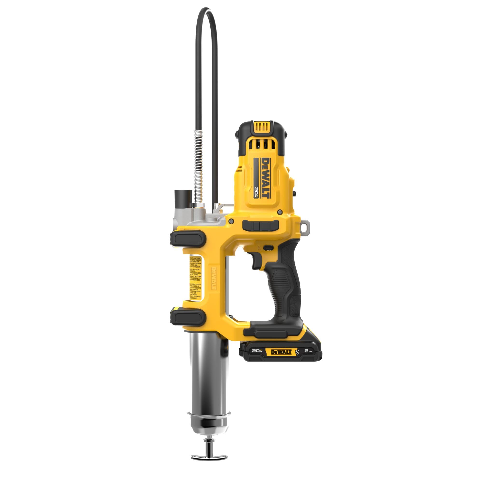 20V MAX DEWALT Grease Gun, 10,000 PSI Variable 2-Speed Cordless Grease Gun, Oil Resistant Battery and Charger Included, 47 Inch Hose, LED Light and Kit Box (DCGG581GD1)
