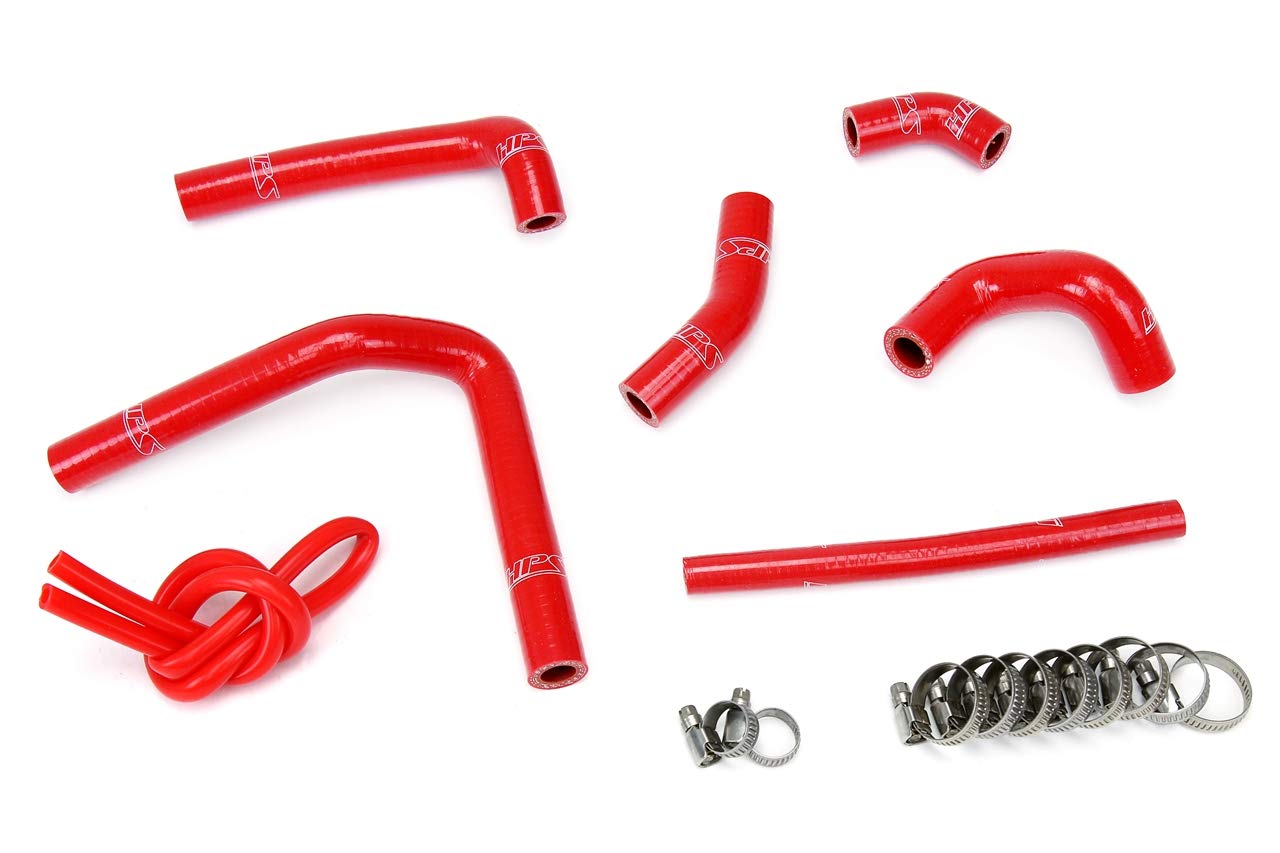 Red Silicone HPS 57-1233-RED Radiator Coolant Hose Kit