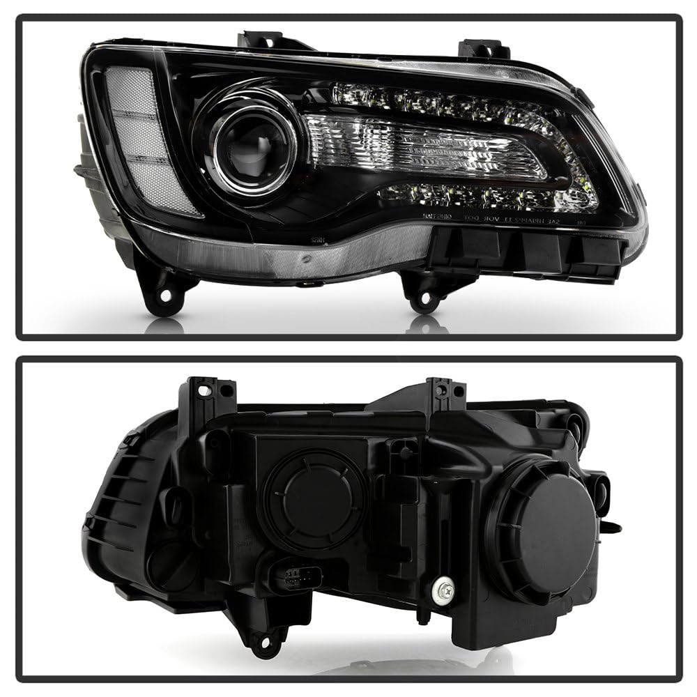 Chrysler 300 Spyder (OE) Halogen Only 2015-2023 (Won‘t Fit HID Models) Black Bezel Passenger Side Headlight -OEM Left