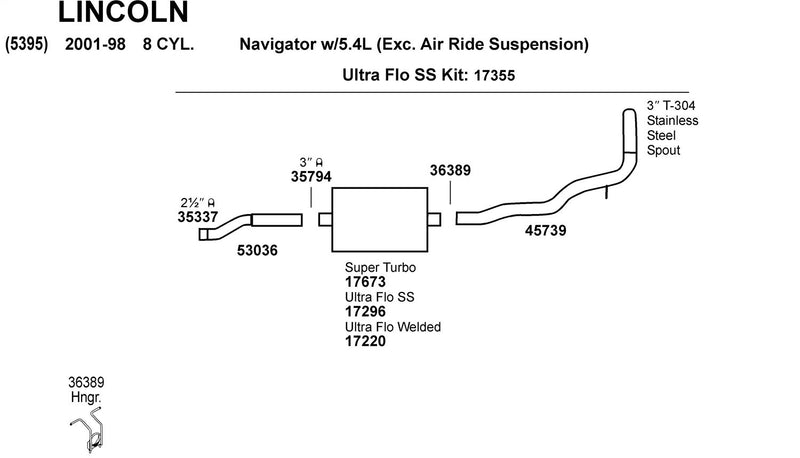 Exhaust System Hanger Dynomax 36389 for Ford Expedition