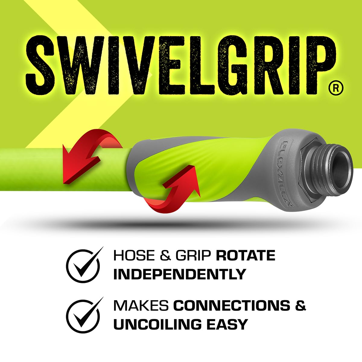 Garden Hose Flexzilla with SwivelGrip, 5/8 in. x 75 ft., Lightweight All-Weather Water Hose, Durable and Flexible, Leak-Free Connections