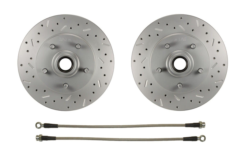 Manual Front Disc Brake Conversion Kit With Adjustable Proportioning Valve LEED BRAKES Maxgrip Xds Black Calipers