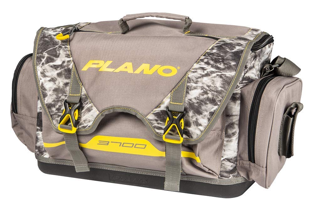 B-Series Plano 3700 Mossy Oak Manta Tackle Bag, Manta Camo with Yellow Accents, Includes 4 3700 StowAway Utility Organization Boxes, Large Premium Fishing Storage