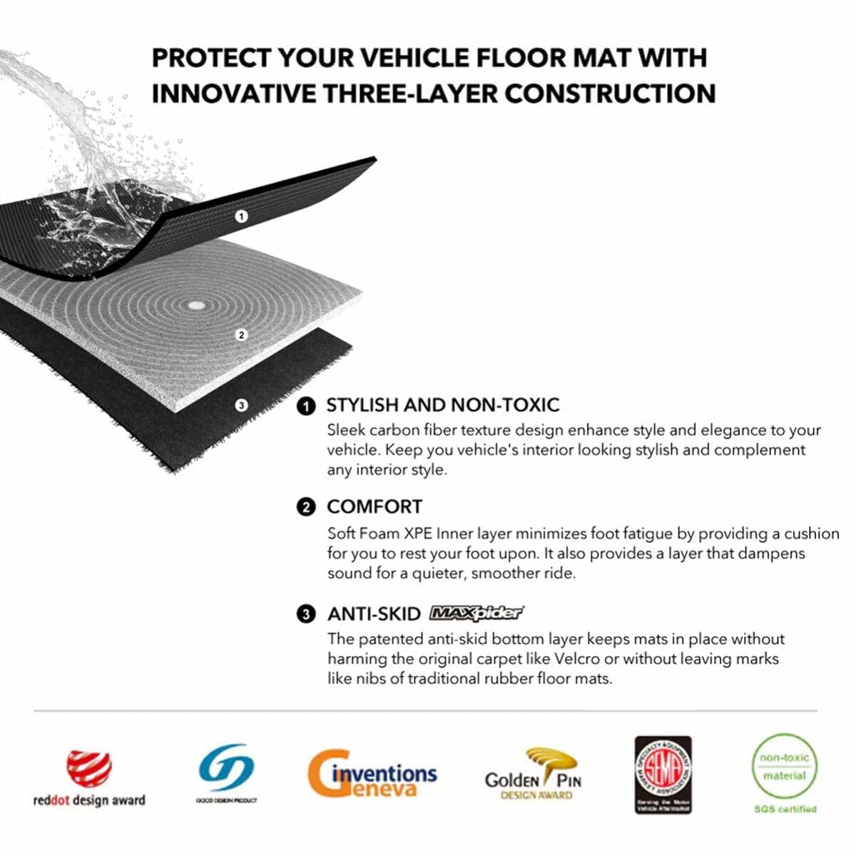 3D MAXpider Kagu Custom Fit Cargo Liner (Black) Compatible with Chevrolet Tahoe / GMC Yukon / Cadillac Escalade 2021-2025
