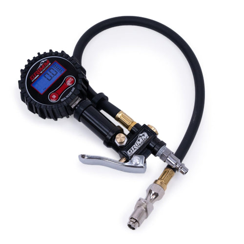 Digital Tire Pressure Gauge Grimm OffRoad with Inflator Kit, 200 PSI Air Compressor Accessories with Air Chuck Quick Connect Coupler, Car Attachments with Rubber Hose for Car, Truck, SUV, Cycle, RV