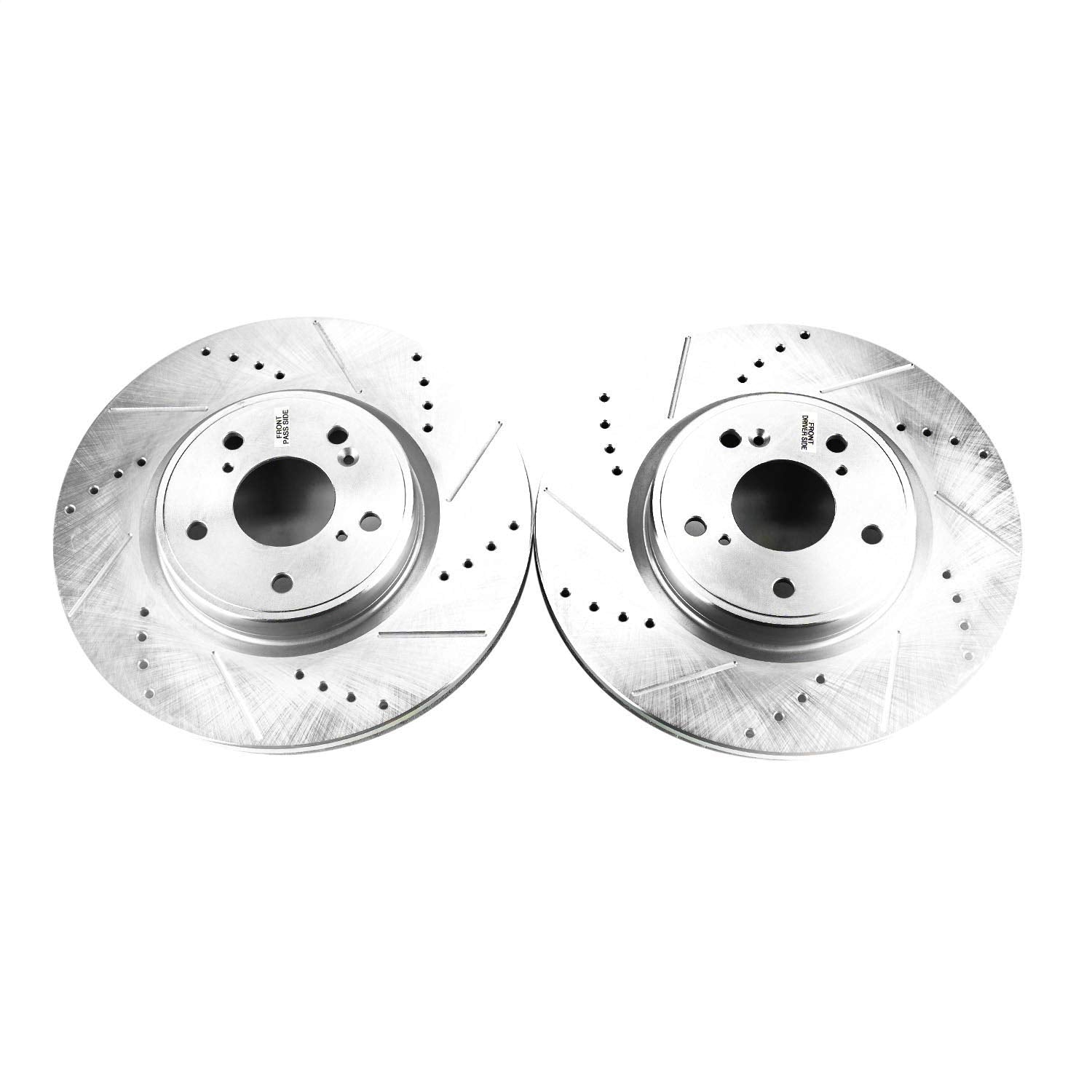 Power Stop Evolution Performance Drilled, Slotted & Plated Front Brake Rotor Pair JBR1750XPR For Acura Integra, Honda Accord, Honda CR-V, Honda Civic [Model Specific]