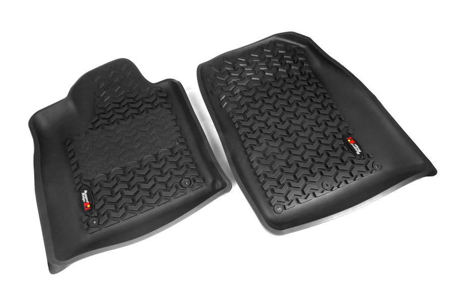 Rugged Ridge Front Floor Liners for Grand Cherokee and Durango | Pair, All-Terrain, Black | 12920.32 | Fits 2011-2020 Dodge Durango & Jeep Grand Cherokee WK2
