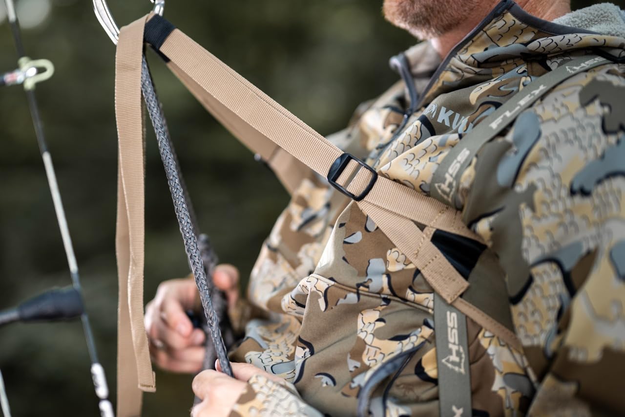 Hunter Safety System Backstrap: Back Support Ultralight for Saddle Hunting Comfort – Modular Hunting Essential for Tree Stand Hunts, Packs Small to Fit in Pocket, Reduces Fatigue on Long Hunts