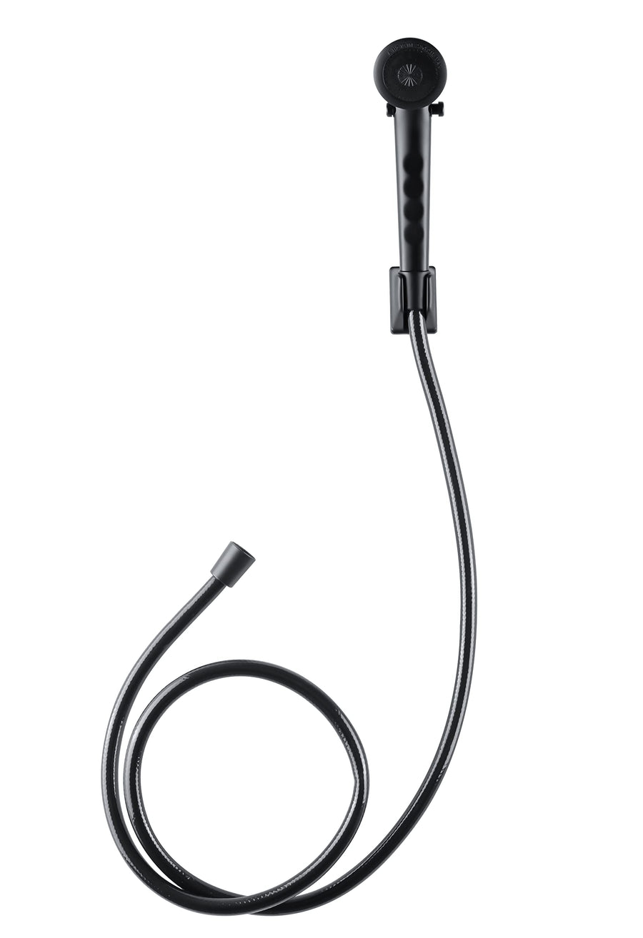 Dura Faucet Economical DF-SA130-MB Shower Head and Hose Kit, Handheld Shower Wand with Flow Control Trickle Switch (Black)