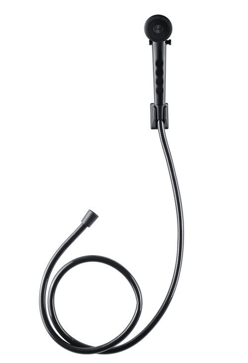 Dura Faucet Economical DF-SA130-MB Shower Head and Hose Kit, Handheld Shower Wand with Flow Control Trickle Switch (Black)