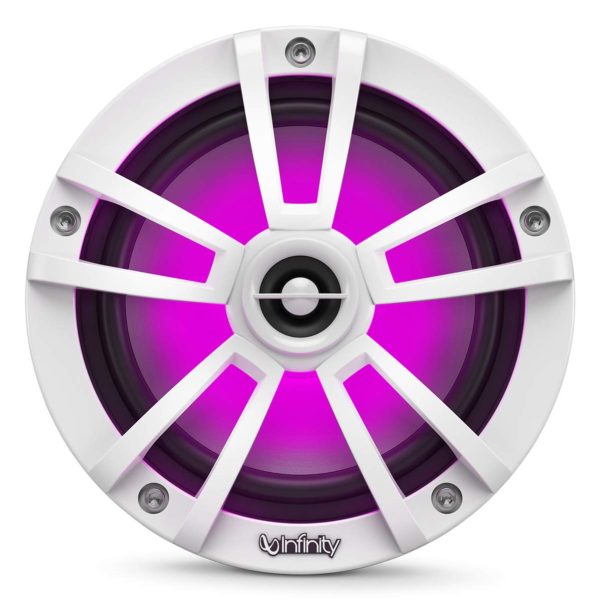 8 Inch Infinity 822MLW Marine RGB LED Coaxial Speakers - White