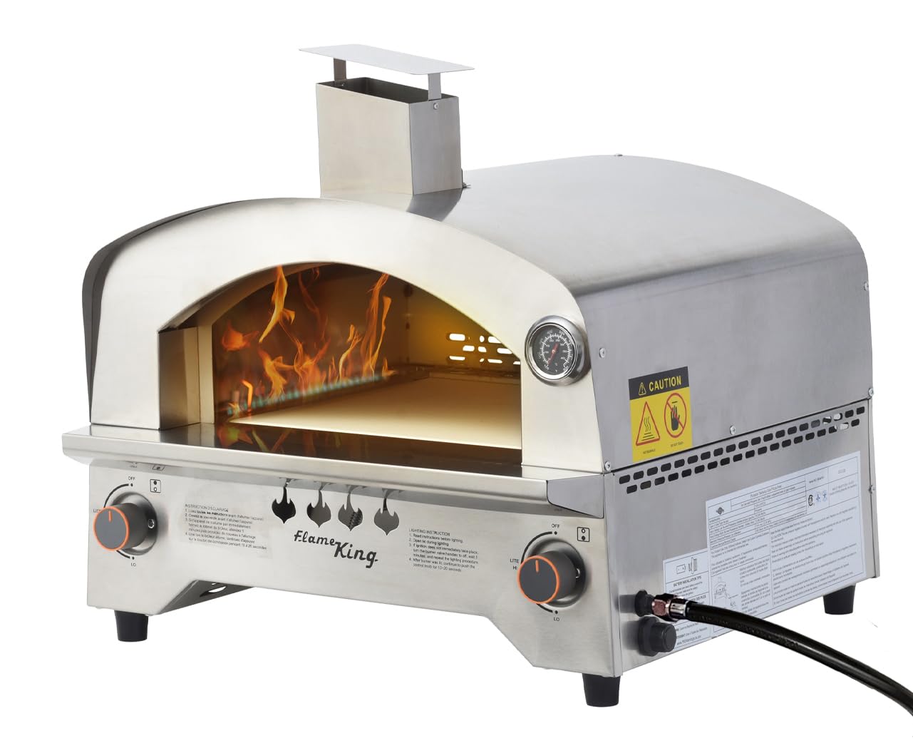 Flame King Outdoor Pizza & Food Propane Gas Oven for Camping, Backyard, Tailgating