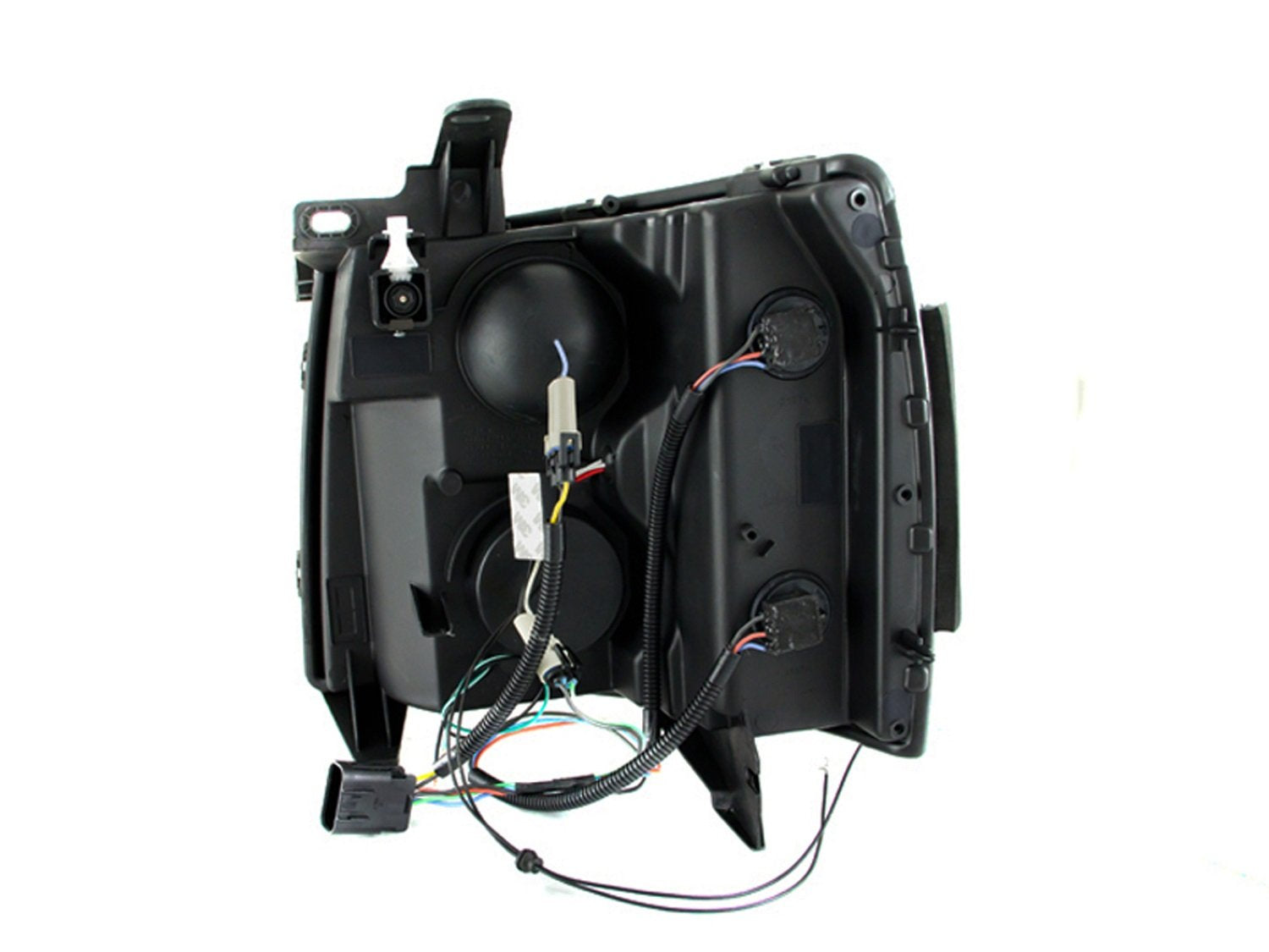 Black Anzo USA Projector Headlight with Clear Lens for Chevy Silverado 111200