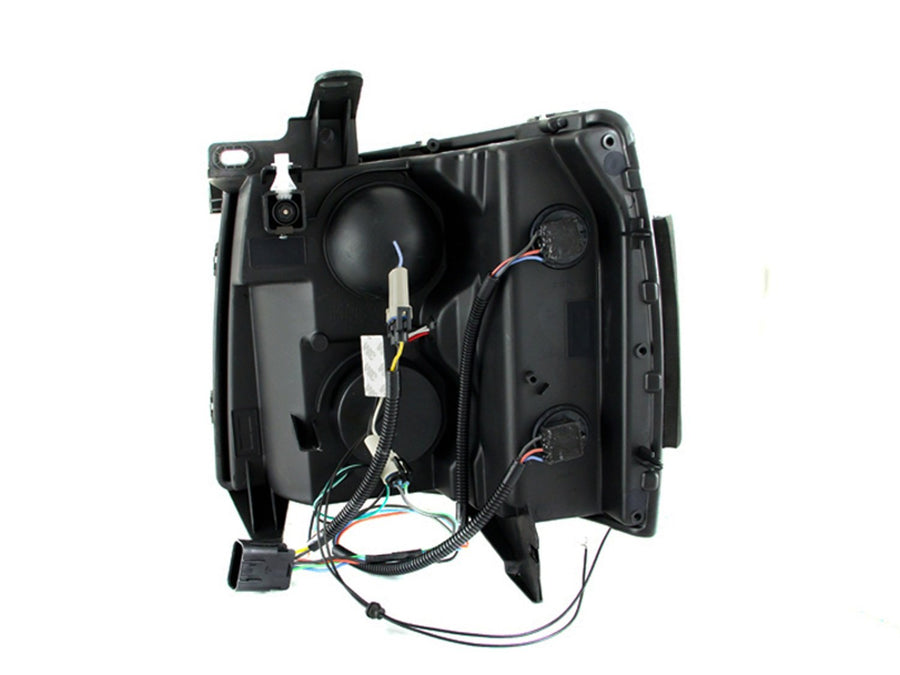 Black Anzo USA Projector Headlight with Clear Lens for Chevy Silverado 111200