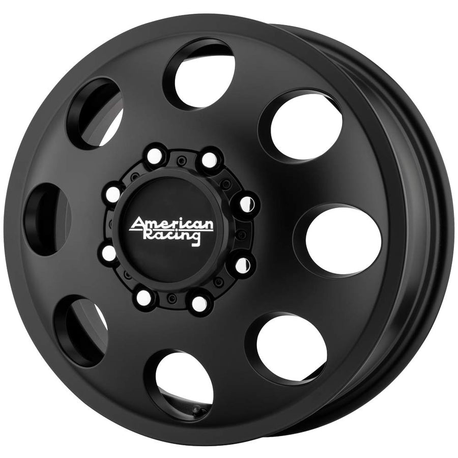 AR204 BAJA DUALLY American Racing 17X6 8X6.5 7.87 111mm SATIN BLACK - FRONT - AR204760907111