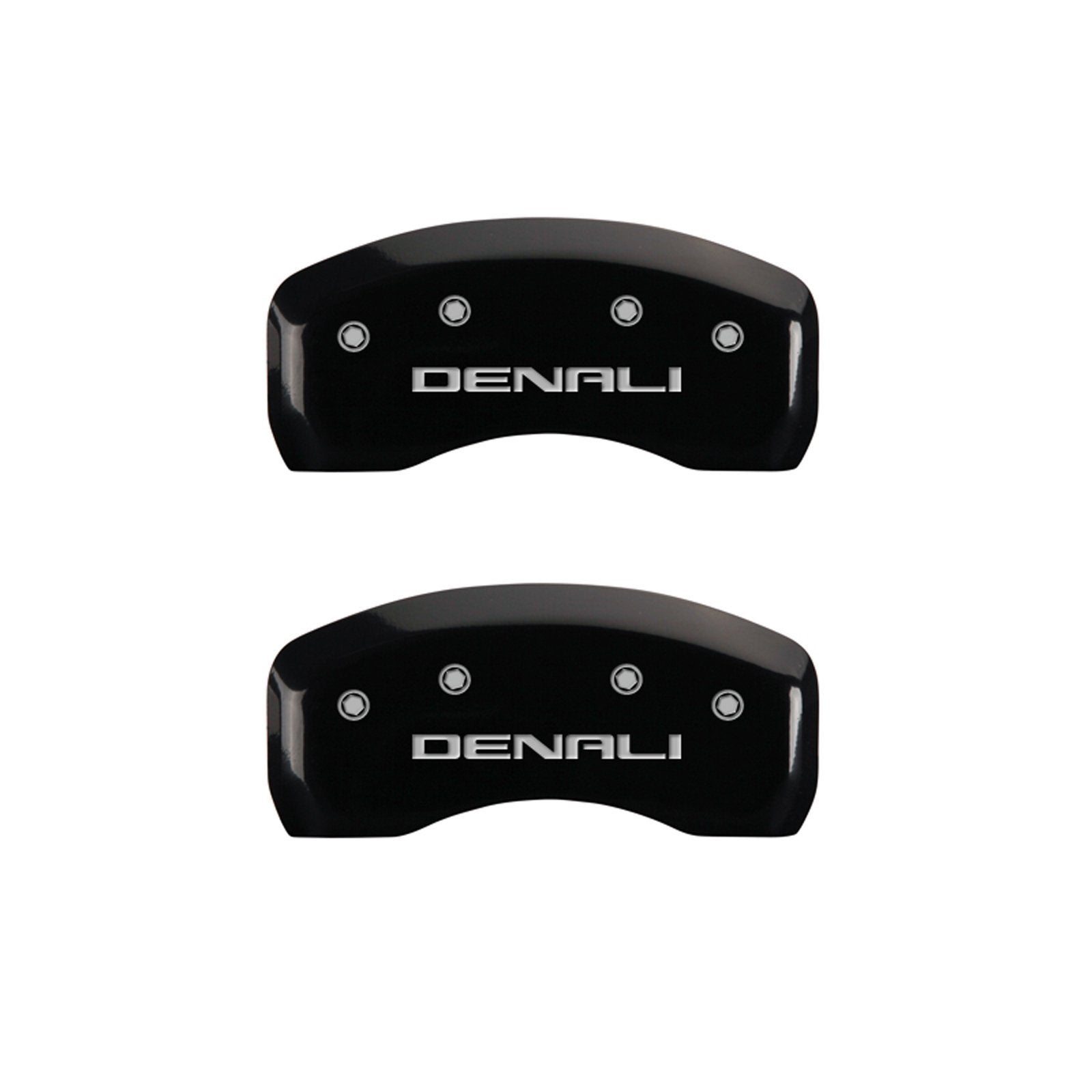 MGP Caliper Covers 'DENALI' 34002SDNLBK Engraved Caliper Cover with Black Powder Coat Finish and Silver Characters, (Set of 4)