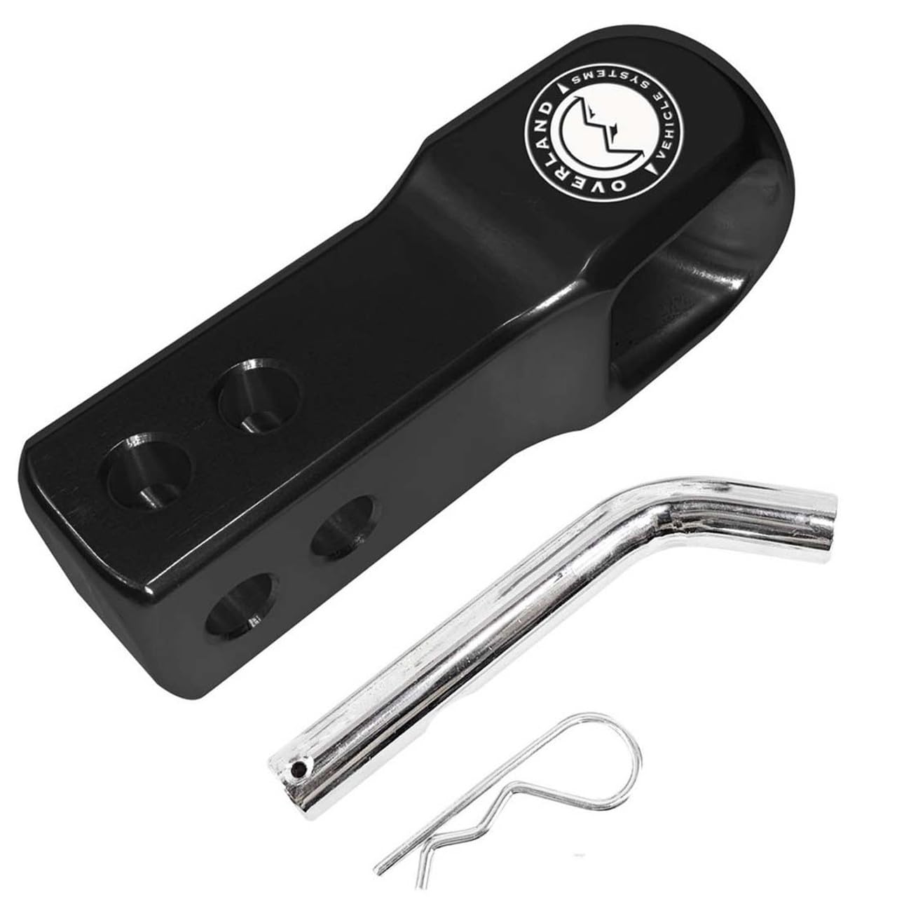 Aluminum Receiver Hitch Mount Overland Vehicle Systems for use with Soft Shackles - T6 6061 Aircraft Grade Aluminum - Glossy Black Powder Coated Finish