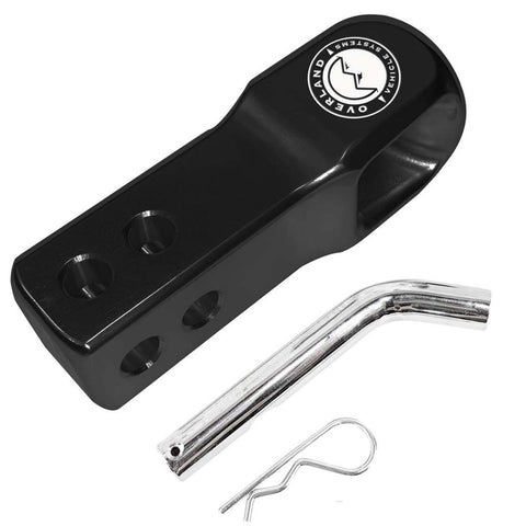 Aluminum Receiver Hitch Mount Overland Vehicle Systems for use with Soft Shackles - T6 6061 Aircraft Grade Aluminum - Glossy Black Powder Coated Finish