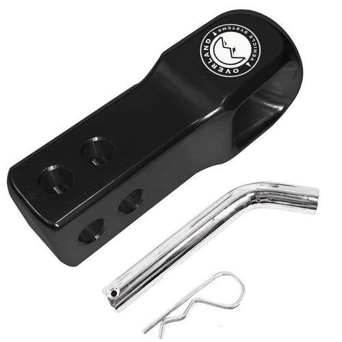 Aluminum Receiver Hitch Mount Overland Vehicle Systems for use with Soft Shackles - T6 6061 Aircraft Grade Aluminum - Glossy Black Powder Coated Finish