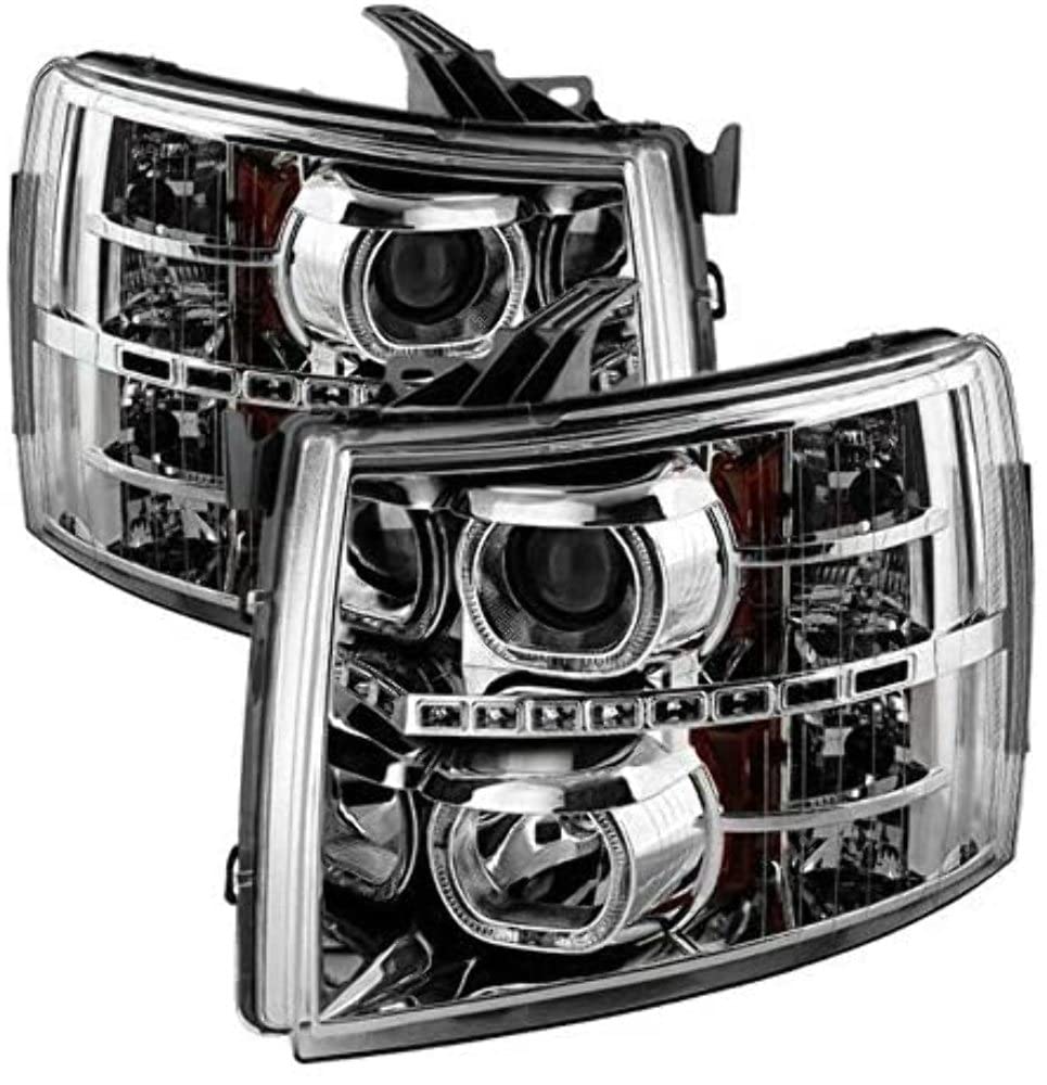 Chevy Silverado Xtune PRO-JH-CSIL07-CFB-C LED Halo Projector Headlight